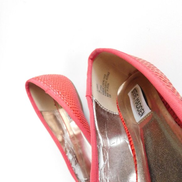 Steve Madden Snake Animal Ballet Flats with Bow Pink  Size 9 M - Picture 7 of 12